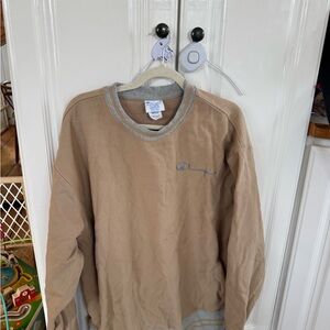 Champion Men's Crewneck Sweater in Tan and Gray